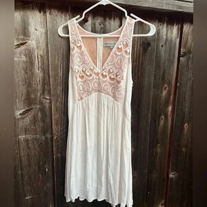 Blessed Are The Meek White and Nude Lace Boho Dress